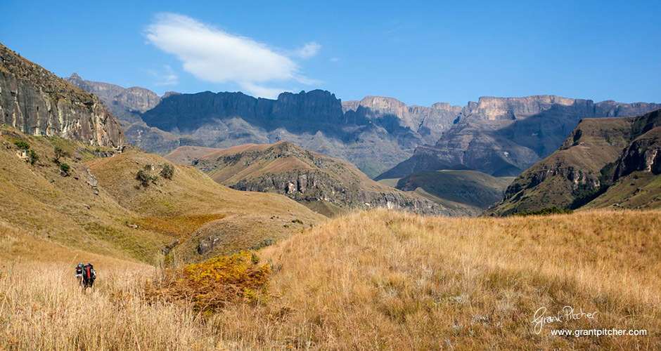 Cathedral Range in the distance looking from the Little Berg