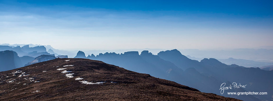 A view of the Cathedral Spur from near Cleft Peak at 3250m - our highest point of the trip. 