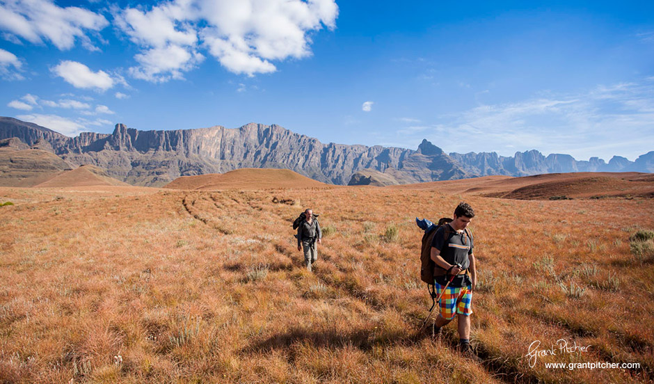 Safely off the escarpment and heading back to the Cathedral Peak Hotel via Ribbon Falls.