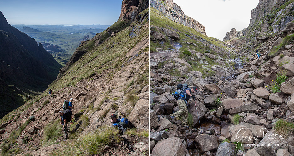 These images show just how steep the ascent and descent was the next day.